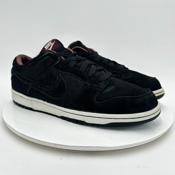 Nike Dunk Low Horse Pony Hair Pack Women Size 11.5 309324-002 Black Suede Shoes - Picture 1 of 14